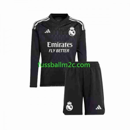 Fußballtrikots Real Madrid Torwart Kinder Auswärts Trikotsatz 2023-2024 Langarm
